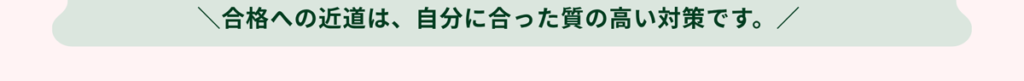 合格への近道は、自分に合った質の高い対策です。